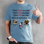 Personalized We'll Be Watching You Pet Dog Cotton T-shirt with Names