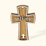 Personalized Wooden Christian Cross for Baptism Religious Cross Gift