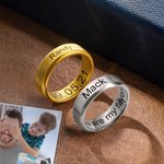 Personalized Men's Engraved Ring Stainless Steel Promise Rings Gifts for Dad