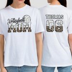 T-Shirt Personnalisé avec Nom et Numéro Cadeau Anniversaire Fête pour Maman Amatrice de Sport avec Ballon