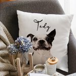 Personalised Pet Throw Pillow Cushion Cover for Couch Sofa Bedroom Gift for Pet Lovers