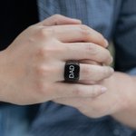 Personalized Men's Engraved Ring Stainless Steel Promise Rings Gifts for Dad