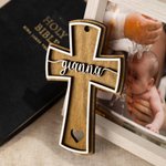 Personalized Wooden Christian Cross for Baptism Religious Cross Gift
