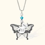 Custom Loved One Silver Butterfly Car Charm