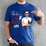 Personalized Rockin' the Dog Dad Life Cotton T-shirt with Names