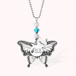 Benutzerdefinierte Loved One Silber Schmetterling Auto Charme