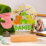 Luce notturna personalizzata a colori Dinosauro Fantasia Unicorno Spazio con il nome del bambino