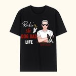 Personalized Rockin' the Dog Dad Life Cotton T-shirt with Names