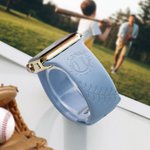Bracelet de montre personnalisé en silicone de type baseball pour Apple Watch