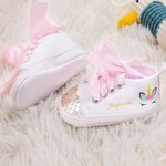 Gepersonaliseerde Baby Meisje Fantasie Eenhoorn Sequin Peuter Wandelschoenen met Naam Baby Shower Verjaardagscadeau voor pasgeborene