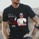 Personalized Rockin' the Dog Dad Life Cotton T-shirt with Names