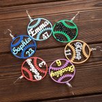 Personalised Name Baseball Dangle Earrings for Women
