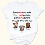 Personalized We'll Be Watching You Pet Dog Cotton T-shirt with Names