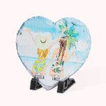 Personalisierte Besties Strand Urlaub Stil Herz Schiefer Plaque Schreibtisch Dekoration