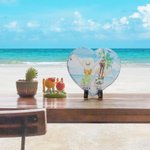 Personalized Besties Beach Holiday Style Heart Slate Plaque Desk Decoration