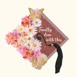 Personalized Class of 2025 Handmade Glitter Floral and Beads Grad Cap Decor with Text Gift for Graduates