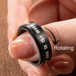 Personalised Black Stainless Steel Spinner Ring