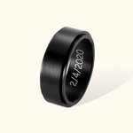 Personalised Black Stainless Steel Spinner Ring