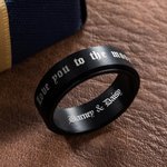 Personalised Black Stainless Steel Spinner Ring