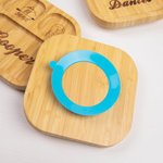 Personalized Square Bamboo Suction Plates for Baby