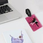 Etiquette à bagages personnalisée avec la silhouette d'une ballerine - Cadeau pour une danseuse