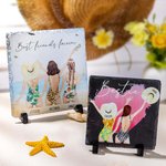 Personalized Best Friends Forever Beach Holiday Style Square Slate Plaque