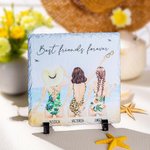 Personalized Best Friends Forever Beach Holiday Style Square Slate Plaque