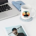 Mug personnalisé avec photo de coucher de soleil pour cadeau de père