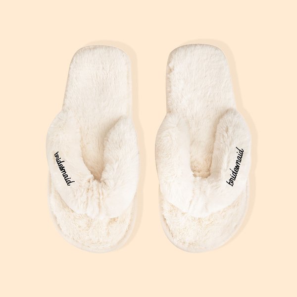 Bridal Shower Wedding Fluffy Slippers