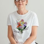 Personalised Family Member Birth Flower Bouquet with Name T-shirt