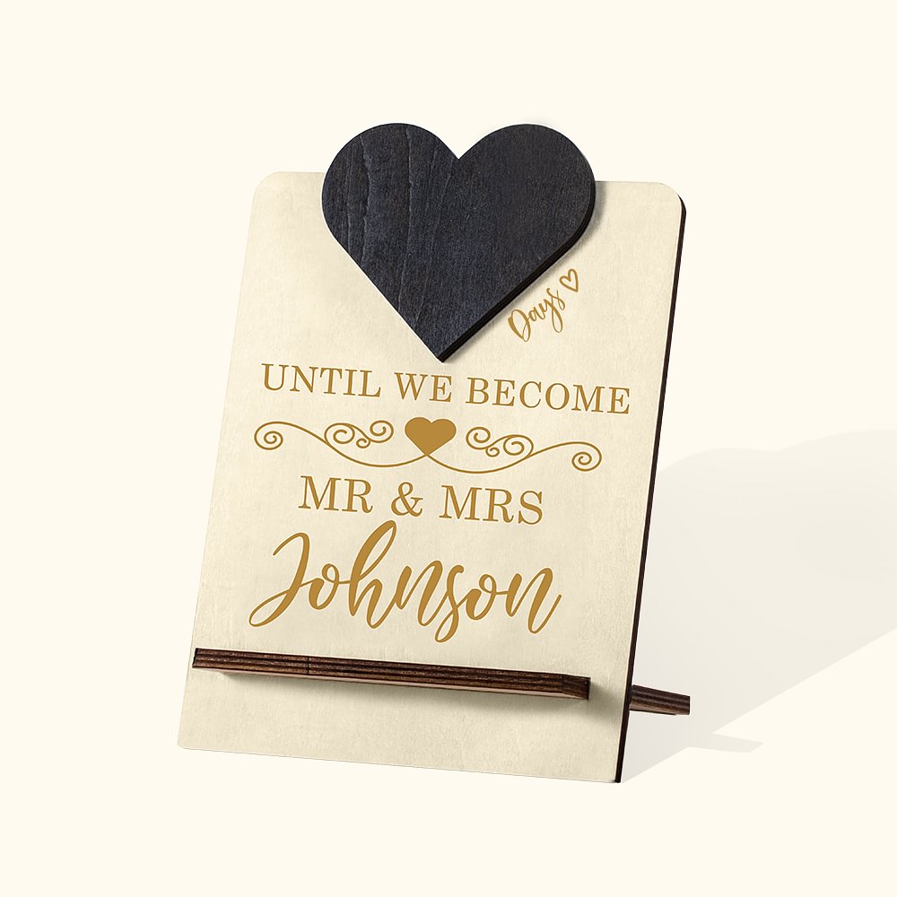Personalized Wooden Wedding Countdown Stand Desk Decorations - CALLIE