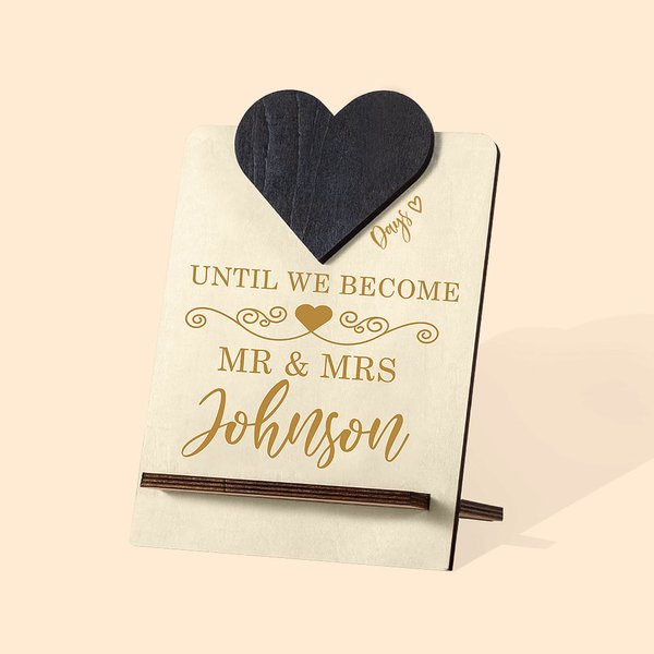 Cuenta atrás de madera personalizada para boda Decoración de escritorio