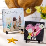 Personalized Best Friends Forever Beach Holiday Style Square Slate Plaque