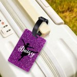 Etiquette à bagages personnalisée avec la silhouette d'une ballerine - Cadeau pour une danseuse