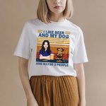 Personalized Unisex Cotton I Like Beer And My Dog T-Shirt with Names