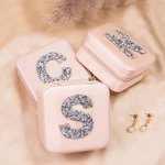Boîte à Bijoux Personnalisée avec Monogramme Brillant - Cadeau pour Elle