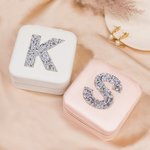 Boîte à Bijoux Personnalisée avec Monogramme Brillant - Cadeau pour Elle