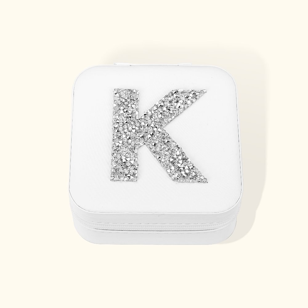 Boîte à Bijoux Personnalisée avec Monogramme Brillant - Cadeau pour Elle