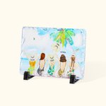 Pesonalized Besties' Back Beach Holiday Style Rectangle Slate Plaque