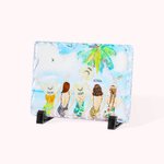 Pesonalized Besties' Back Beach Holiday Style Rectangle Slate Plaque