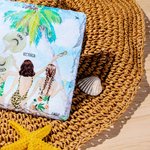 Pesonalized Besties' Back Beach Holiday Style Rectangle Slate Plaque