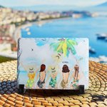 Pesonalized Besties' Back Beach Holiday Style Rectangle Slate Plaque