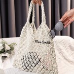 Personalized Women Crochet Beach Tote Bag