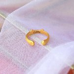 Personalized Set of 2 Adjustable Stacking Cute Cat Rings