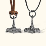 Personalised Small Forged Black Thor's Hammer Pendant Gift for Father Boyfriend