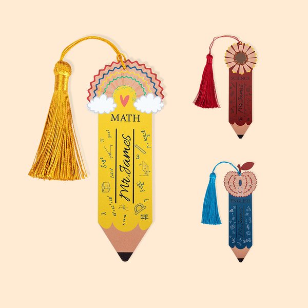 Segnalibro personalizzato in alluminio a forma di matita per l'insegnante