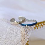 Personalized Set of 2 Adjustable Stacking Cute Cat Rings