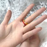 Personalized Set of 2 Adjustable Stacking Cute Cat Rings