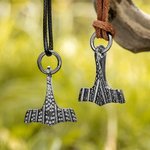 Personalisierte kleine geschmiedete schwarze Thors Hammer Anhänger Geschenk für Vater Freund