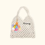 Personalized Women Crochet Beach Tote Bag